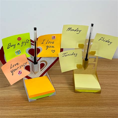 Sticky Notes Holder Week Planner Desktop Or Wall Mounted By 3DWithUs