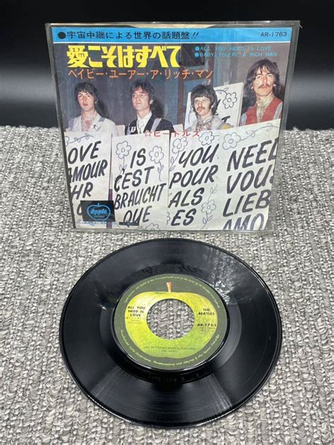 【全体的に状態が悪い】60 レコード Ep ビートルズ The Beatles 愛こそはすべて All You Need Is Love ベイビー ユー アー ア リッチ マンの落札情報詳細