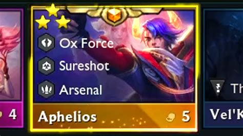 Set 8 5 Cost Aphelios 3 Star One Shot Everything Bonus 5 Cost