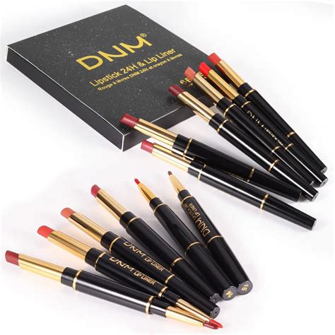 Pcs Lip Liner And Lipstick Makeup Set Dnm Nude Dark Red Matte Matt