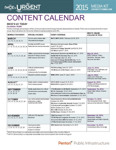 Content Calendar Template Pdf