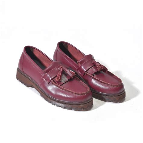 Jual Sepatu Kulit Loafer Wanita I Floody Blue I Ortodoc Maroon Woman