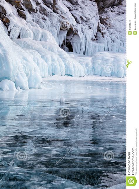 Rocks On Winter Baikal Lake Stock Photo Image Of Cliff Landscape