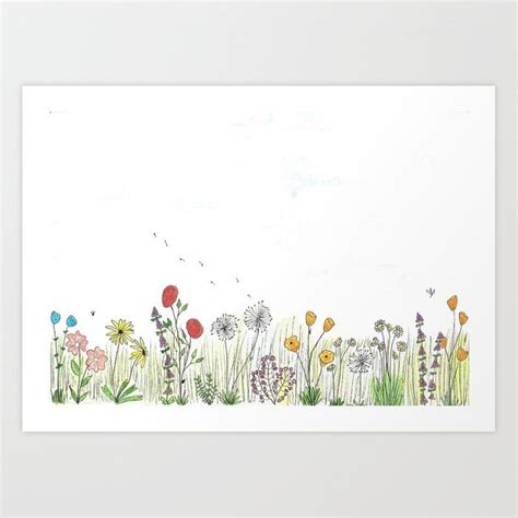 Watercolor Wildflower Meadow Art Print