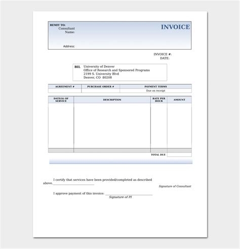 Free Consultant Invoice Template Word Excel And Pdf