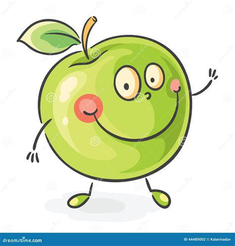 Smiling Cartoon Apple Stock Vector - Image: 44489002