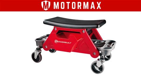 Powerbuilt Heavy Duty Rolling Mechanics Seat Brake Stool 300lb Capacity