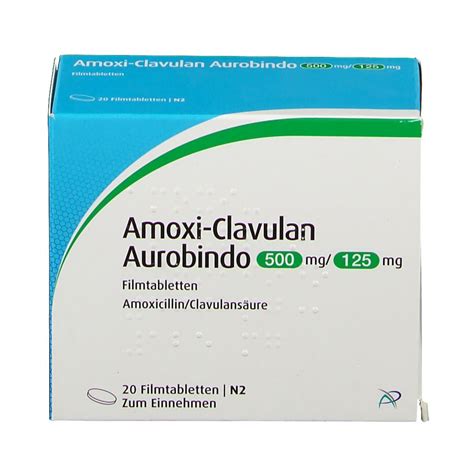 Amoxi Clavulan Aurobindo 500 Mg125 Mg 20 St Mit Dem E Rezept Kaufen