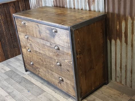 Chest Of Drawers Industrial Inspired Wood Chest Of Drawers Bespoke Bedroom Furniture