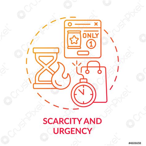 Scarcity And Urgency Red Gradient Concept Icon Stock Vector 4606658