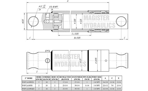 Magister Hydraulics Single Acting Hydraulic Cylinder Snow Plow