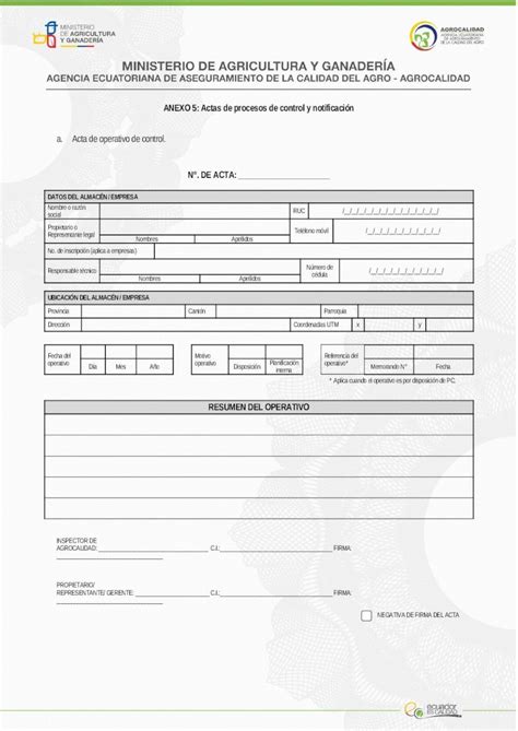 DOCX Oficio No Agrocalidad Web ViewANEXO 5 Actas De Procesos De