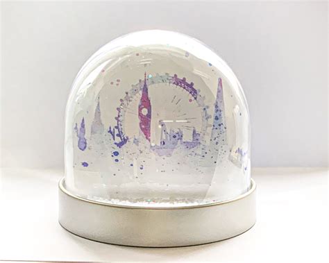 Snow Globe Of London Christmas Decoration Of Water Colour Images Of