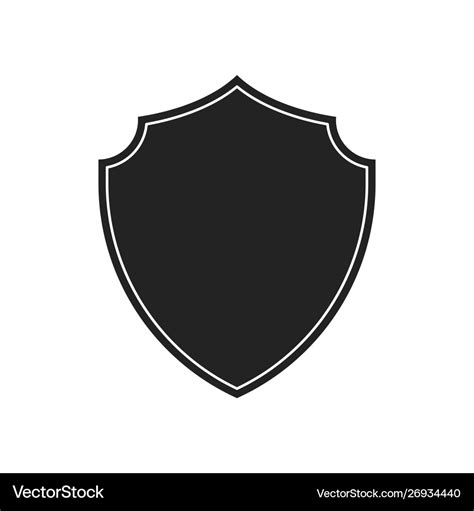 Shields Collection Black Silhouette Shield Shape Vector Image