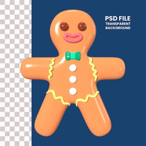 Premium PSD Gingerbread 3d Illustration Icon