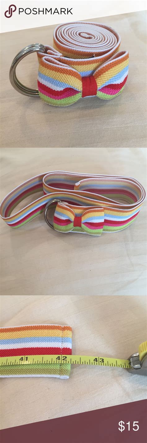 Rainbow Stretch Belt With Bow Stretch Belt Pink Ladies Belt