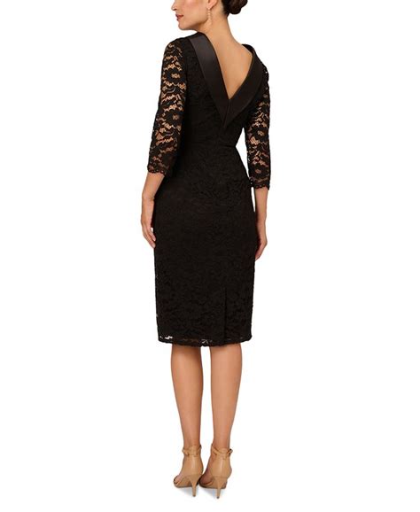 Adrianna Papell Womens Lace Shawl Collar Sheath Dress Macys