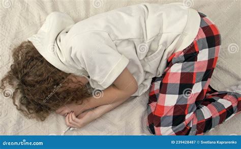 Upset Teenage Girl Falling On Bed And Crying Teenager Depression And