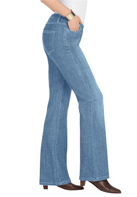 Roamans Womens Plus Size Tall Bootcut Jean With Invisible Stretch Jean