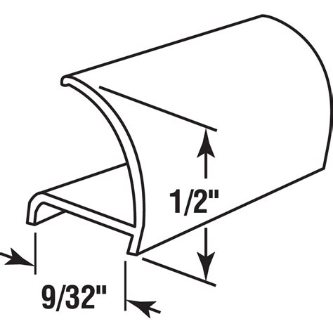 Mp7861 Glass Retainer Strips 9 32 In X 1 2 In X 72 In Rigid Vinyl White 25 Pack