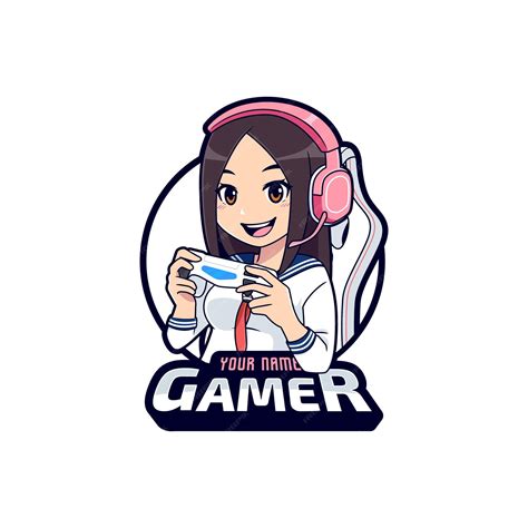 Premium Vector | Anime gamer girl mascot cartoon character for gaming ...