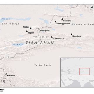 Map showing the distribution of sites of Andronovo affinity in western ...