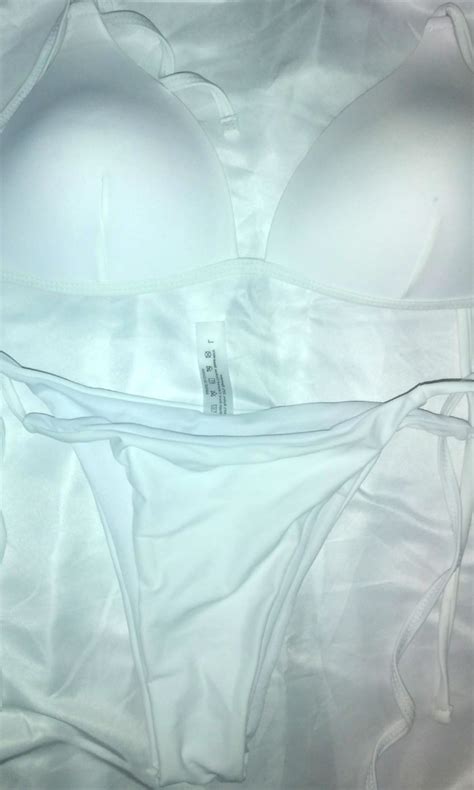 Self Tie White Bikini Women S Fashion Swimwear Bikinis Swimsuits On Carousell