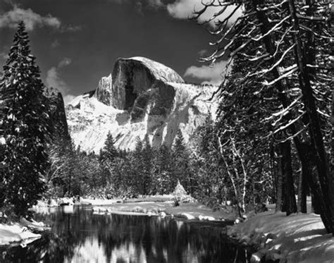 Half Dome, Merced River, Winter by Ansel Adams