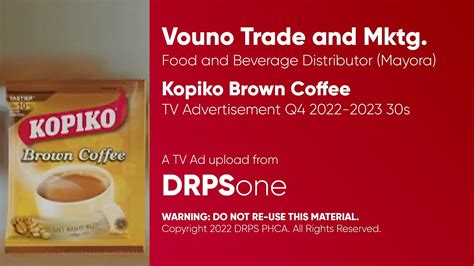 Kopiko Brown Coffee TV Ad Q4 2022 2023 30s Philippines YouTube