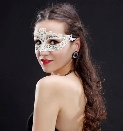 Women Girls White Lace Masks Sexy Elegant Eye Mask Masquerade Ball