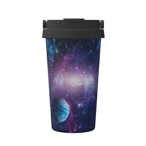 Fotbe Planets Stars And Galaxies Printed Insulated Travel Coffee Mug