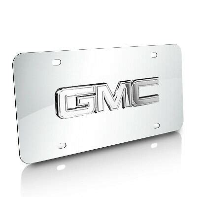 Gmc D Logo Chrome Stainless Steel License Plate Made In The Usa Ebay