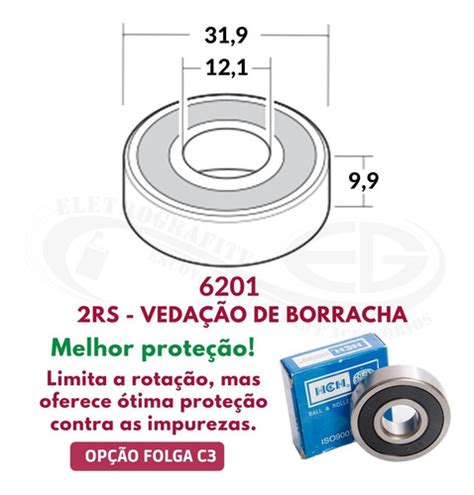 Rolamento 6201 Ddu 2rs Hch Para Alta Rotação Und Parcelamento