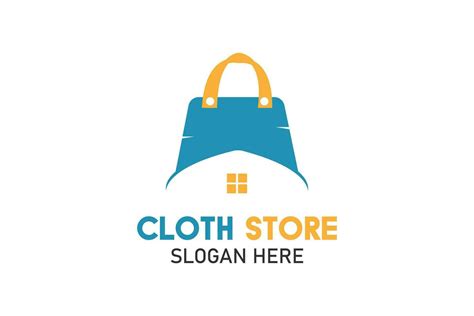 Cloth store logo design vector. Shopping bag with hanger logo design ...