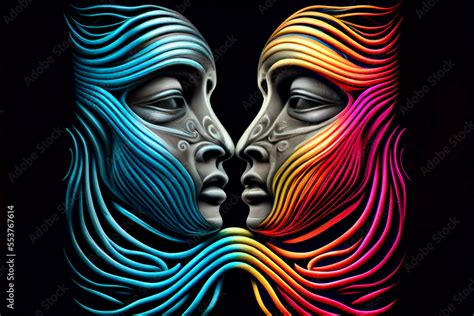 Generative Ai Abstract Render Of Same Sex Love Illustration Stock Adobe Stock