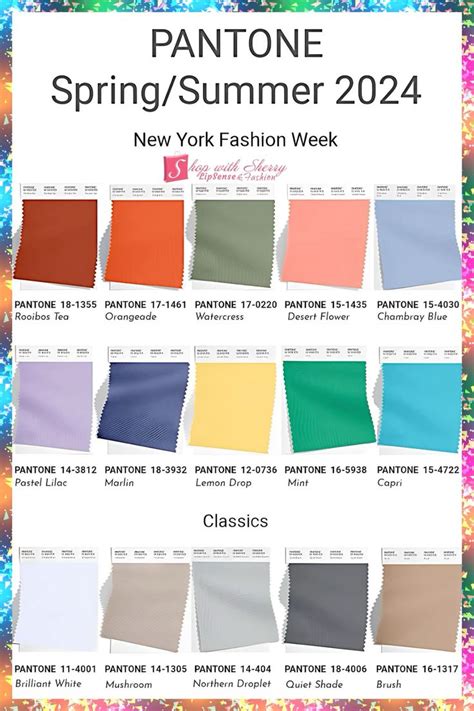 Pantone Spring and Summer Colors 2024 in 2024 | Color trends fashion ...