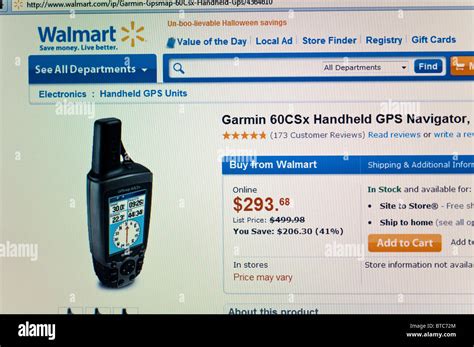 GPS, Walmart Store website online Stock Photo - Alamy 