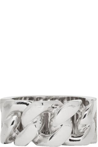 Alexander Mcqueen Silver Identity Chain Ring Ssense