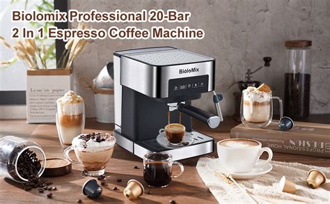 Biolomix 20 Bar Italian Type Espresso Coffee Maker Machine With Milk