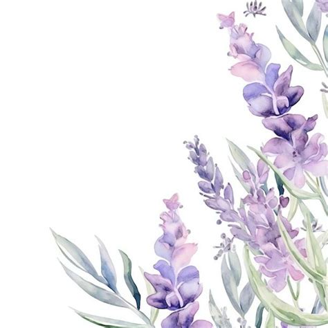 Pintura Em Aquarela De Uma Flor De Lavanda Foto Premium Arte Flor