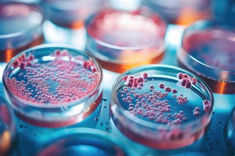 Premium AI Image | Macro close up shot of bacteria and virus cells 