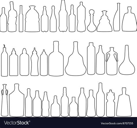 Alcohol Bottles Silhouettes Royalty Free Vector Image