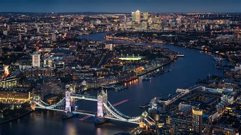 Wallpaper London England Bridges Rivers From Above Cities X