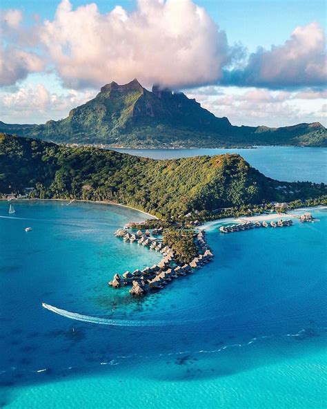 A Breathtaking Vista Of Mt Otemanu One Of Two Extinct Volcanoes On