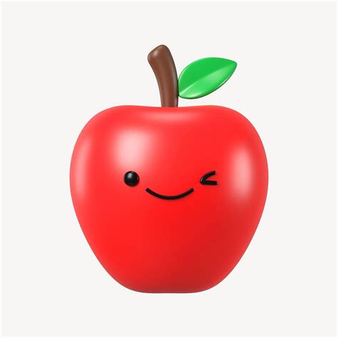 3D smiling apple, emoticon illustration | Free Photo - rawpixel