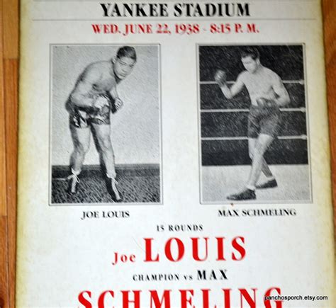 Vintage Joe Louis Max Schmeling Poster Fight Promo Boxing - Etsy