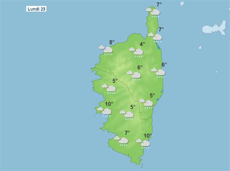 Météo pour ce lundi 23 janvier 2023 en Corse maussade