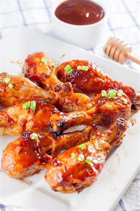 Easy Honey Bbq Oven Baked Chicken Drumsticks Plating Pixels