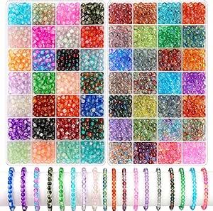 Amazon Shynek 2800 6mm Glass Beads For Bracelets 56 Colors