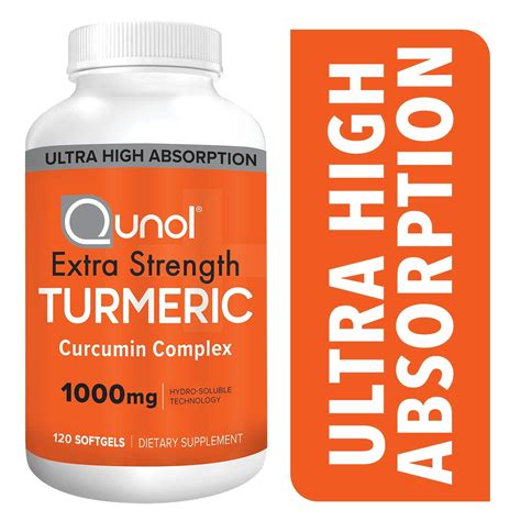 Qunol Turmeric Curcumin Softgels With Ultra High Absorption 1000mg Joint Support Dietary